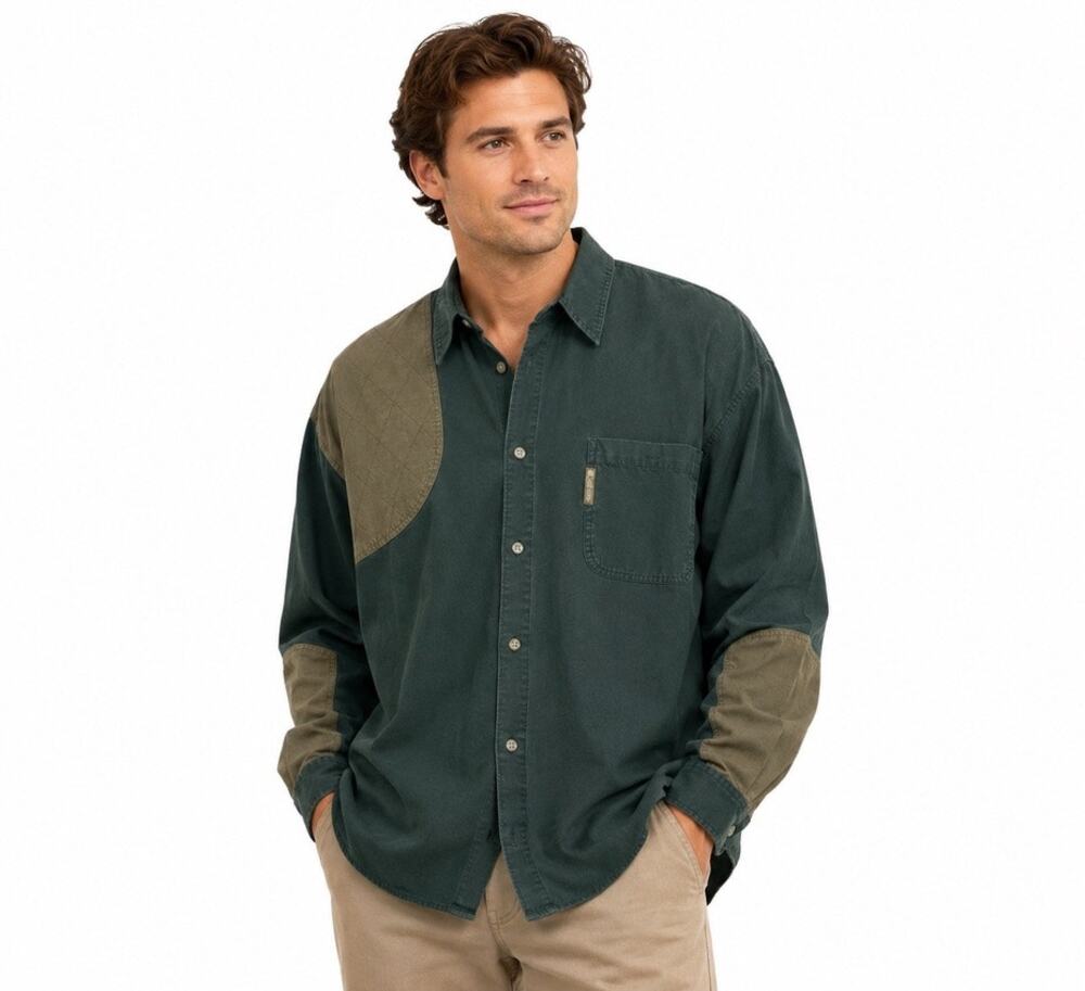 Columbia Men’s XXL Green PFG Fishing Shirt Long Sleeve Utility Shirt‎
